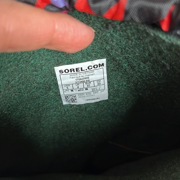 Sorel Youth‎ Flurry Print Winter Purple Pink Rubber Snow Boots Size 5 - Picture 6 of 11